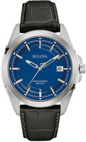 Thumbnail for your product : Bulova Men's Precisionist Dark Brown Leather Strap Watch 43mm 96B257