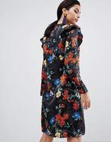 Thumbnail for your product : Liquorish Relaxed Floral Dress With Frill Detail