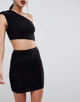 Thumbnail for your product : Club L Slinky Ruched Detailed Mini Skirt