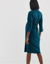 Thumbnail for your product : ASOS DESIGN Maternity Exclusive midi dress with drape waist detail