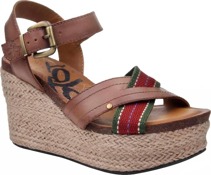 OTBT Women's Topsail Wedge Sandal In Brown Sugar
