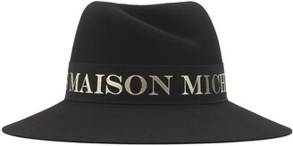 Maison Michel Virginie Platinum Logo Felted Wool Hat