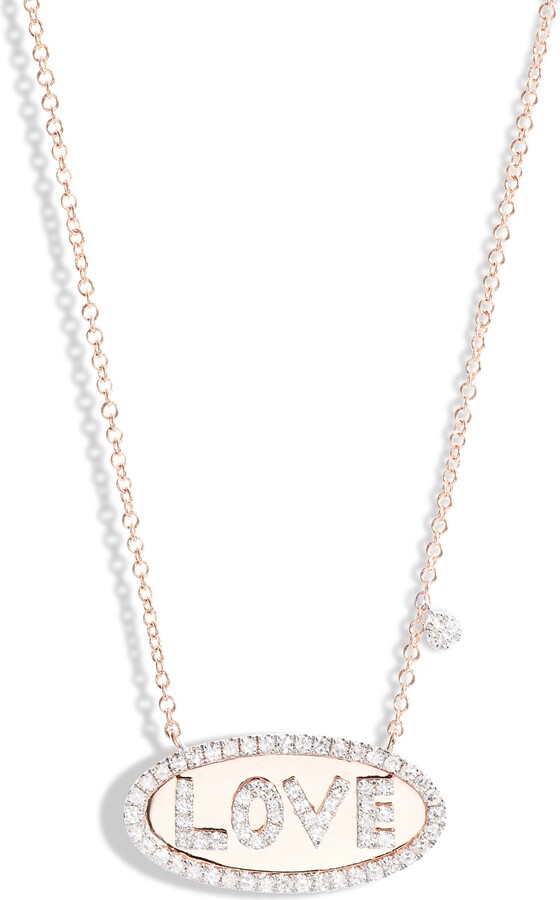 Meira T Love Diamond Pendant Necklace
