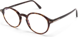 Tom Ford Eyewear Round-Frame Tortoiseshell-Effect Glasses