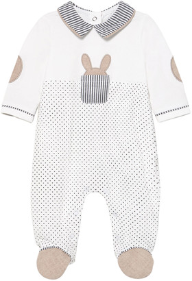 Mayoral Boy's Dotted Embroidered Bunny Footie Pajamas, Size 1-6M