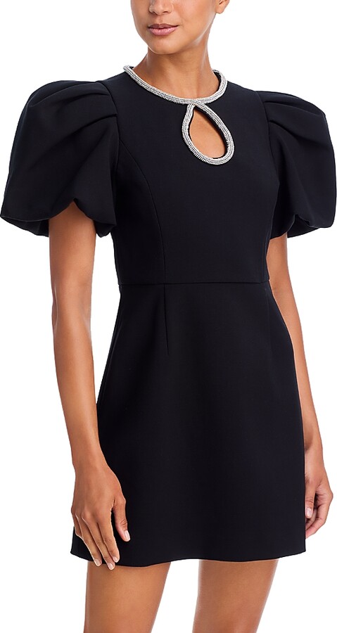 Essentiel Antwerp Puff Sleeve Rhinestone Detail Mini Dress