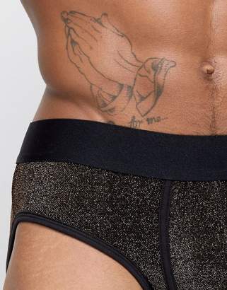 ASOS Briefs In Black With Glitter 3 Pack