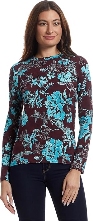 Johnny Was The Janie Favorite Fitted Long Sleeve Tee- Alexand Women's Clothing Alexandria : XS, Rayon/Spandex