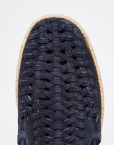 Thumbnail for your product : Dune Woven Slip On shoes In Navy Suede