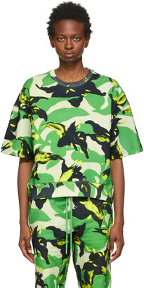 Dries Van Noten Green Len Lye Edition Floral Print Short Sleeve Sweatshirt