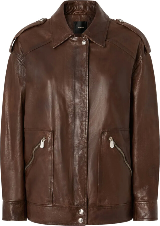 Pinko Women's Brown Jackets | ShopStyle