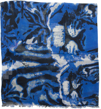 Lily & Lionel Shah Blue Tiger Face Scarf