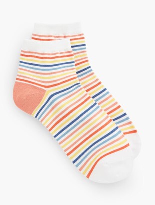Talbots Rainbow Stripe Crew Socks