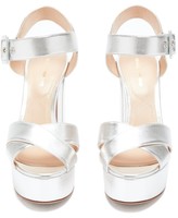 Thumbnail for your product : Nicholas Kirkwood Essential Metallic Leather Platform Sandals - Silver