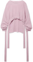 Stella McCartney - Gathered Asymmetric Ribbed Cashmere And Wool-blend Sweater - Lilac
