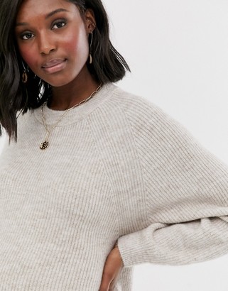 ASOS DESIGN Maternity fluffy sweater with balloon sleeve
