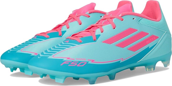 adidas F50 League Messi Firm Ground/Multi Ground Soccer Cleats Soccer Shoes Flash Aqua/Lucid Pink/Lucid Cyan : Men's 10.5 - Women's 11.5 Medium