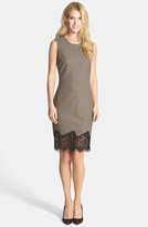 Thumbnail for your product : Vince Camuto Lace Hem Check Sheath Dress