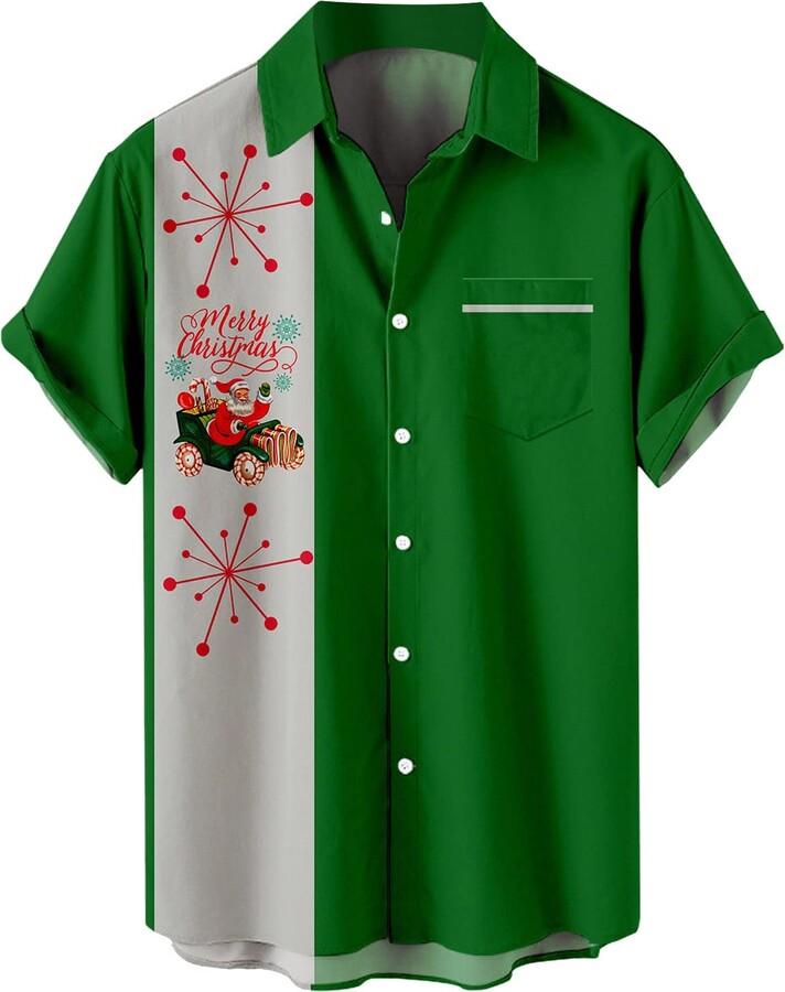 Kangyan Men's Button Down Short Sleeve Christmas Shirt ShopStyle