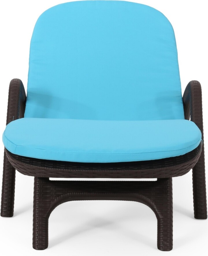 Noble House Waverly Outdoor Chaise Lounge with Cushion