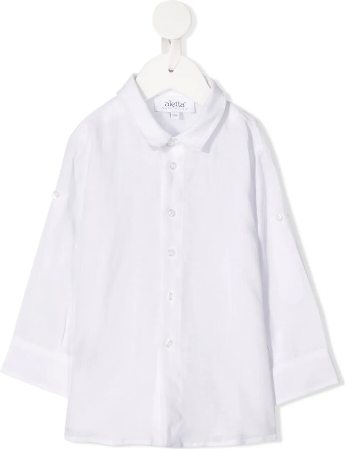 baby white linen shirt