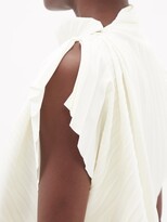 Thumbnail for your product : A.W.A.K.E. Mode Asymmetric Pleated-crepe Top - Ivory