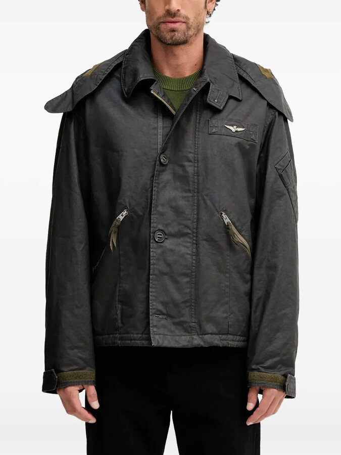 Aeronautica Militare Buttoned-Hooded Jacket