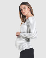 Thumbnail for your product : Soon Women's Grey Maternity T-Shirts - Honor Long Sleeve Feeding Top - Size One Size, L at The Iconic