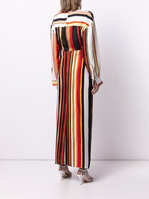 CHRISTOPHER ESBER Striped Silk Maxi Dress