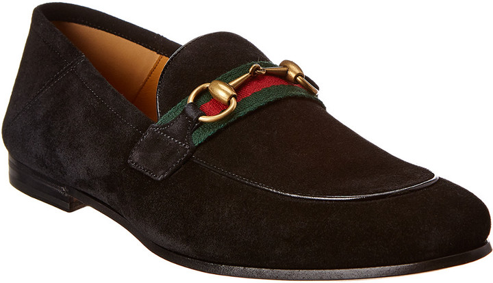 mens black suede gucci loafers