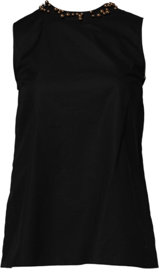 Boutique Moschino Cotton Sleeveless Women Tank Women's T-shirt (Pre-Owned)