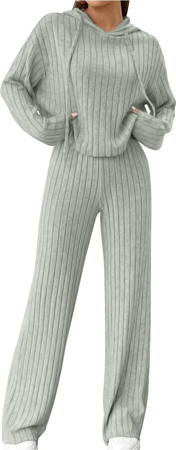 AMhomely Piece Lounge Set For Women Wide Leg Trousers Suits - Main Image