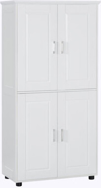 Rosecliff Heights Tall and Wide Bathroom Floor Storage Cabinet, Bathroom Storage Unit Freestanding Cabinet with 4 Doors