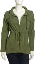 Thumbnail for your product : Man Repeller for PJK Drawstring Canvas Open-Front Jacket, Green
