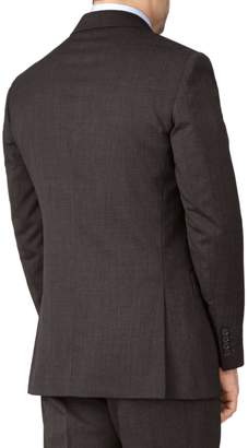 Brown Slim Fit End-On-End Business Suit Wool Jacket Size 36 by Charles Tyrwhitt