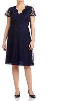 Thumbnail for your product : London Times Plus Floral Lace Dress