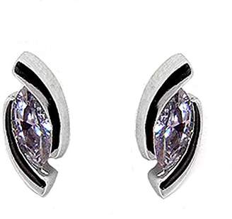 Goldmajor Sterling Silver and Lavender Cubic Zirconia Marquise Stud Earrings
