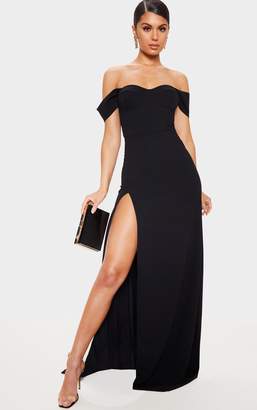PrettyLittleThing Black Cup Detail Maxi Dress