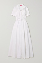Thumbnail for your product : STAUD Millie Belted Linen-blend Maxi Shirt Dress