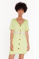 Thumbnail for your product : Nasty Gal Womens Button in Mini Dress - Green - 10
