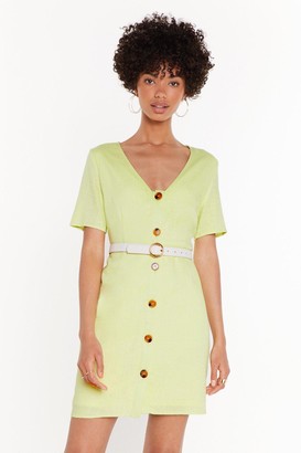 Nasty Gal Womens Button in Mini Dress - Green - 10