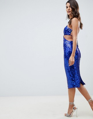 ASOS DESIGN DESIGN Embellished Sequin Strappy Midi Dress