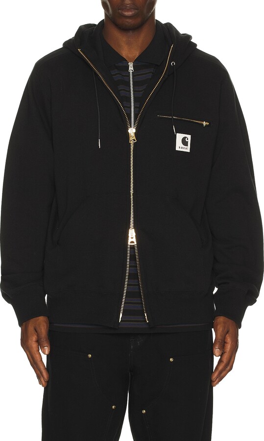 Sacai x Carhartt WIP Cotton Jersey Hoodie in Black