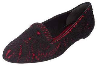 Alexander McQueen Embroidered Round-Toe Flats