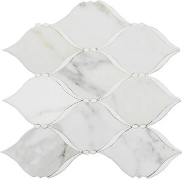 Tile & Top Dewdrop Thassos & Calacatta 13-In X 13-In Waterjet Mosaic Floor And Wall Tile(1.17-Sq. Ft/ Piece)