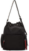 Thumbnail for your product : Prada Black Nylon Studded Bucket Bag