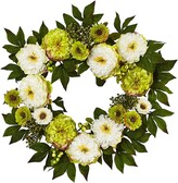 Thumbnail for your product : Nearly Natural 24-in. Artificial Peony & Mum Wreath