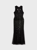 Thumbnail for your product : Miss Selfridge Black Peplum Plunge Maxi Dress