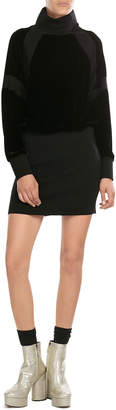 DKNY Knit Sweater Dress with Velvet