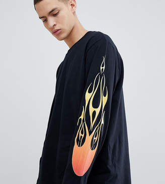 Reclaimed Vintage Inspired Long Sleeve T-Shirt With Flame Print